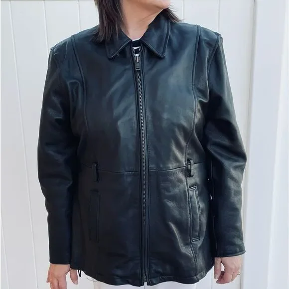 LEATHER MOTORCYCLE JACKET, HEAVY, UNISEX